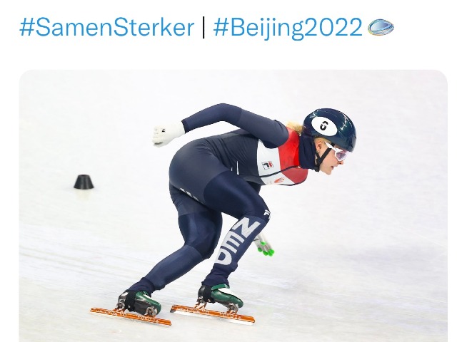 Xandra in actie in de relay-finale