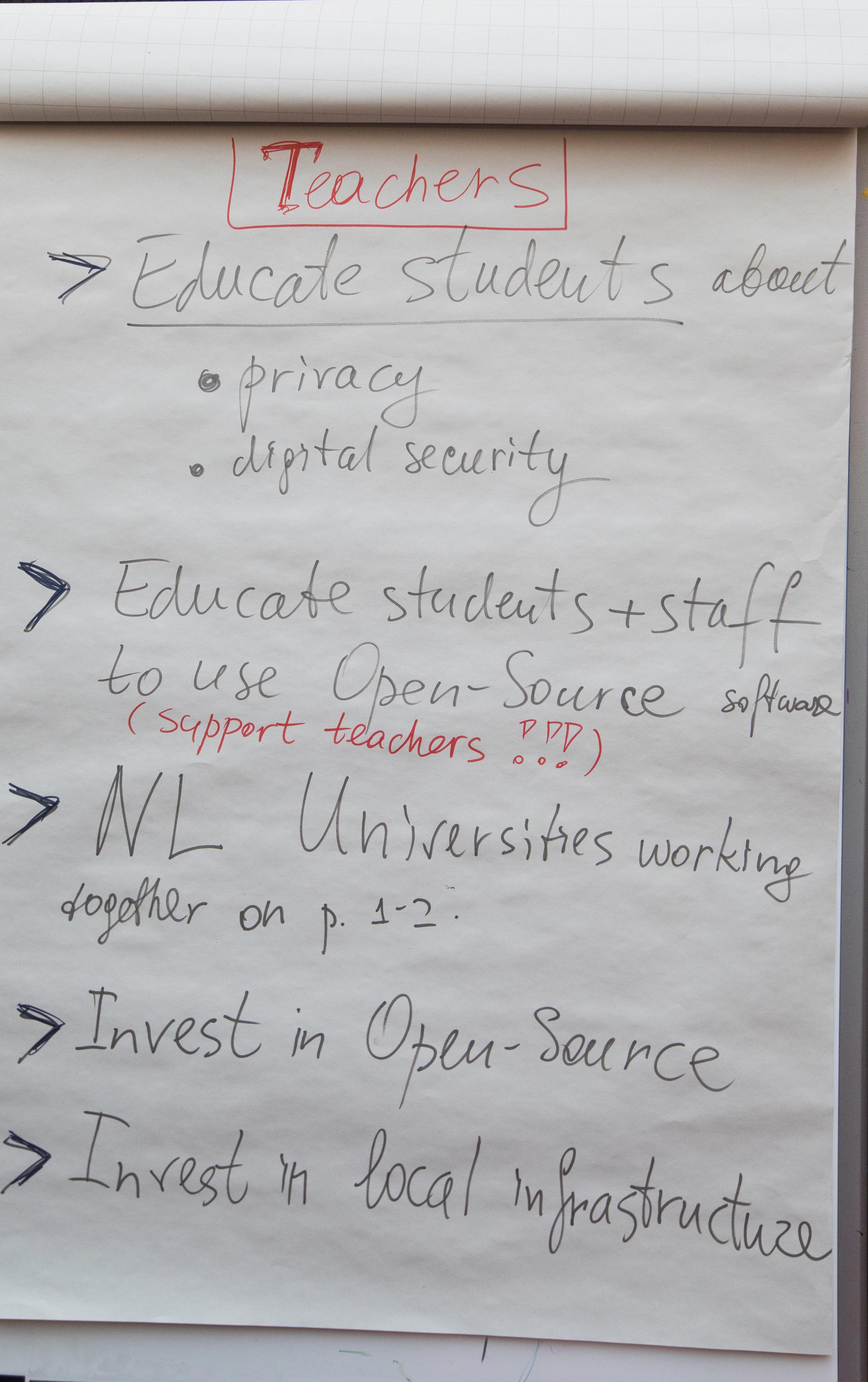 Picture of the outcome of the Let's talk Data Autonomy Event