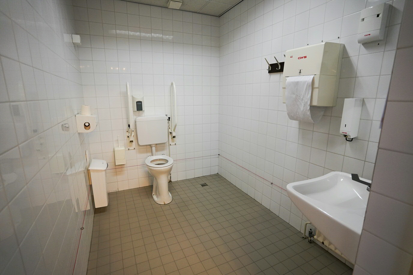 Wheelchair-friendly toilet on site