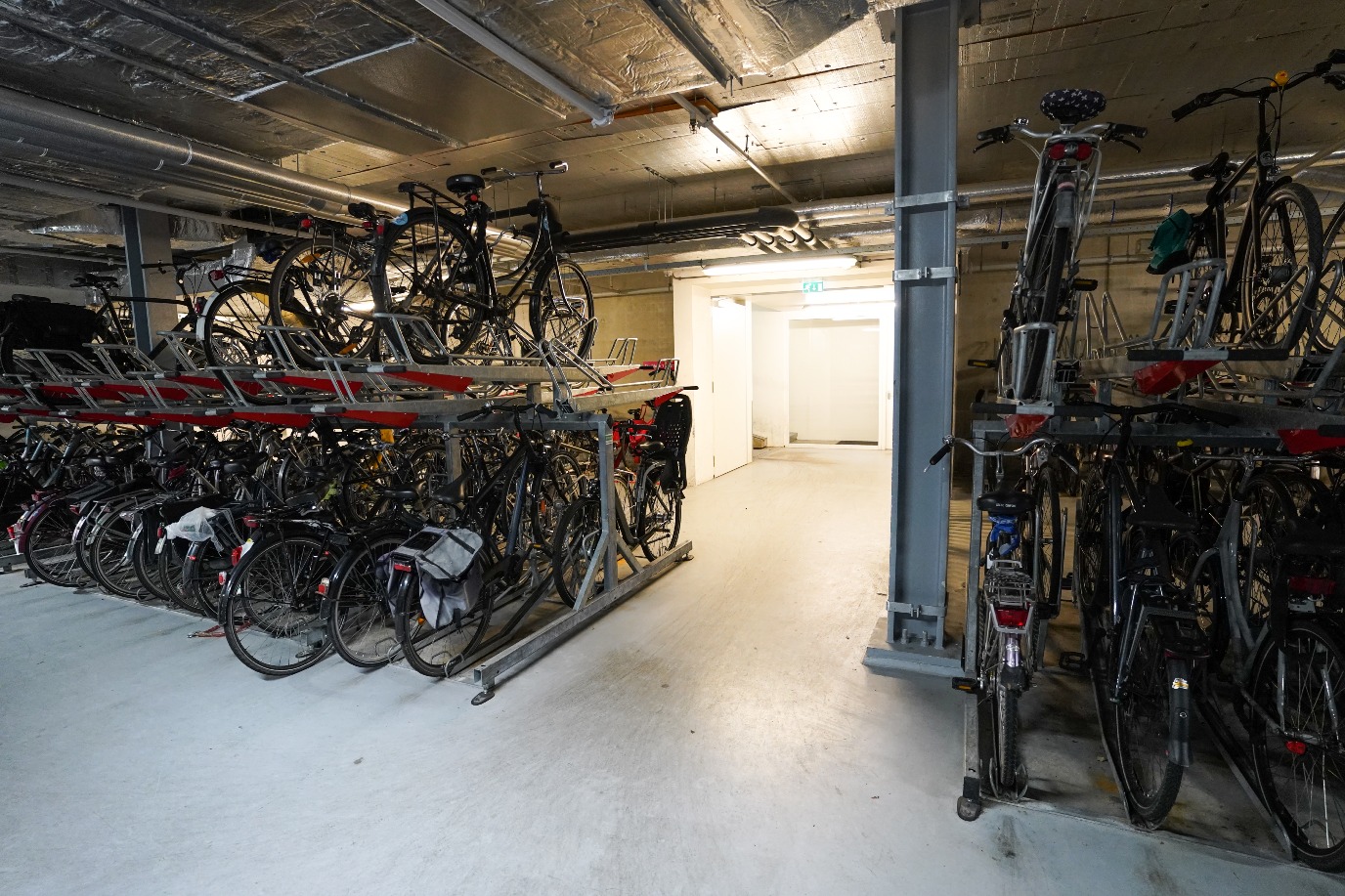 Bicycle basement under the building