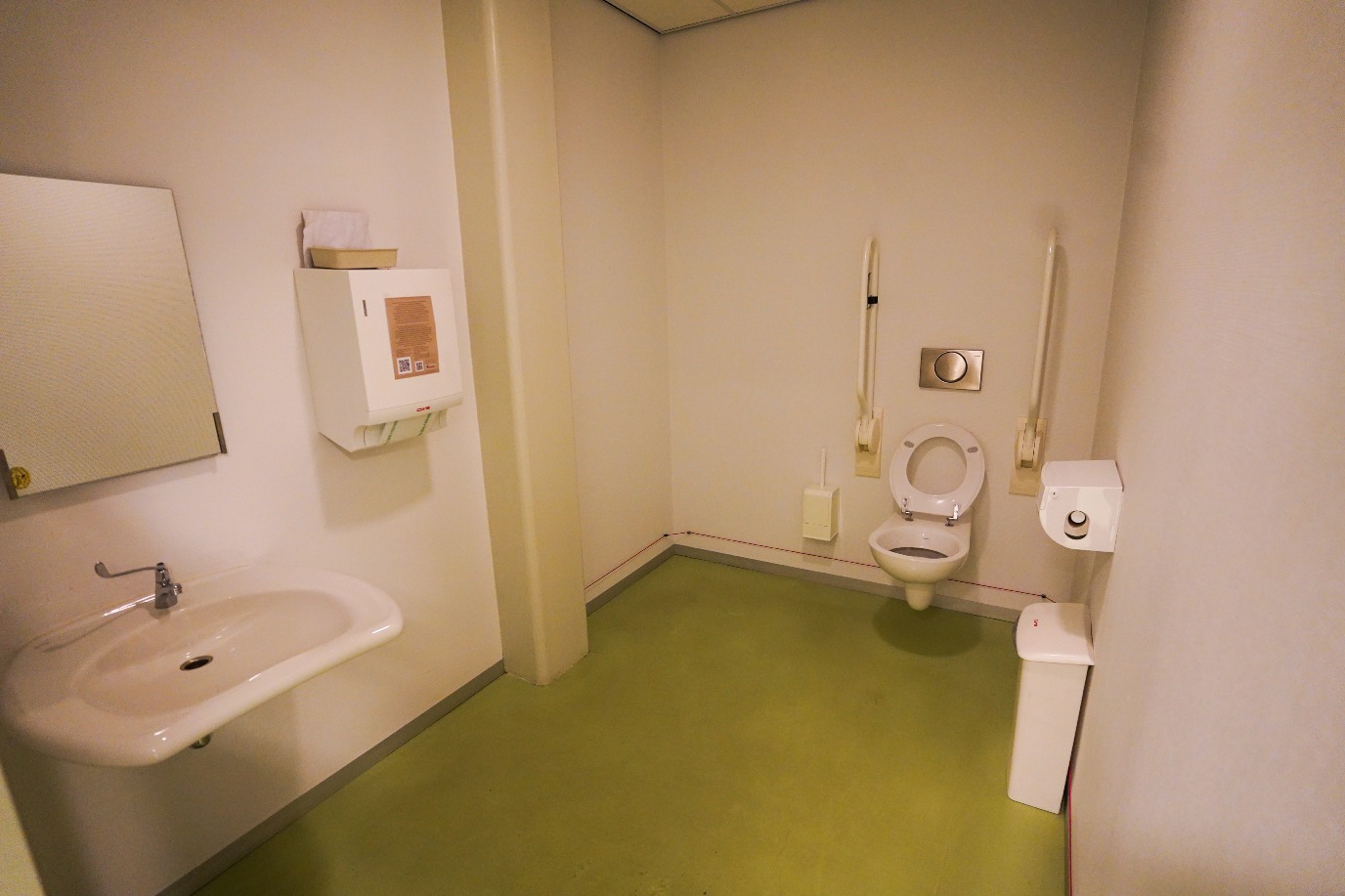 Wheelchair-friendly toilet on site