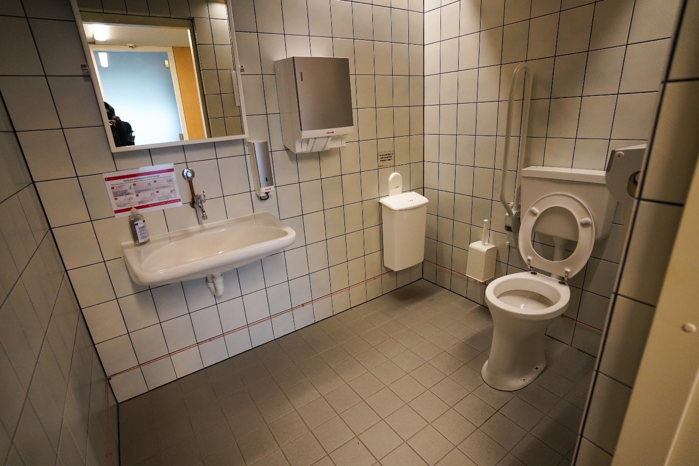 Wheelchair-friendly toilet on site