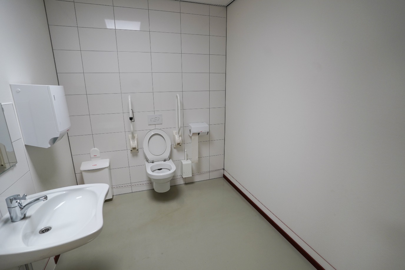 Wheelchair-friendly toilet on site