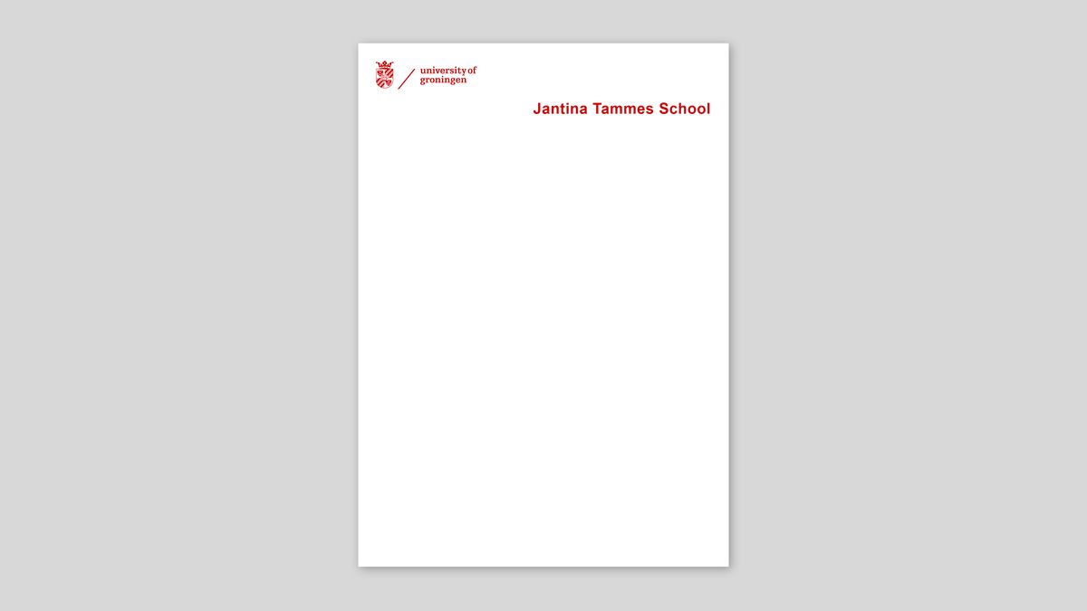 corporate logo and the abbreviated name of the school in a widened logo bar