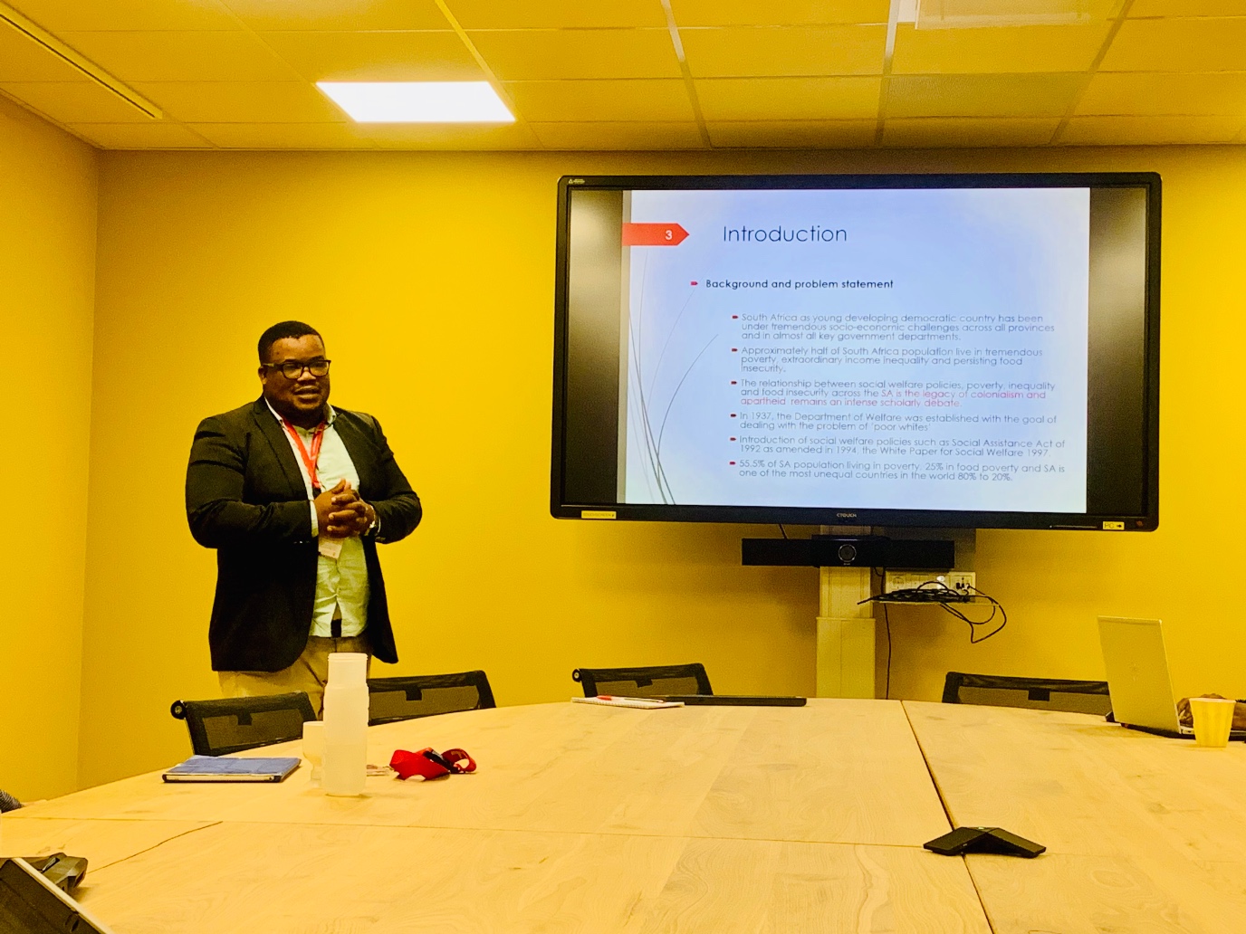Victor presenting his work