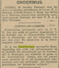 News article Albert Szent-Györgyi