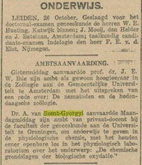 Nieuwsbericht Albert Szent-Györgyi