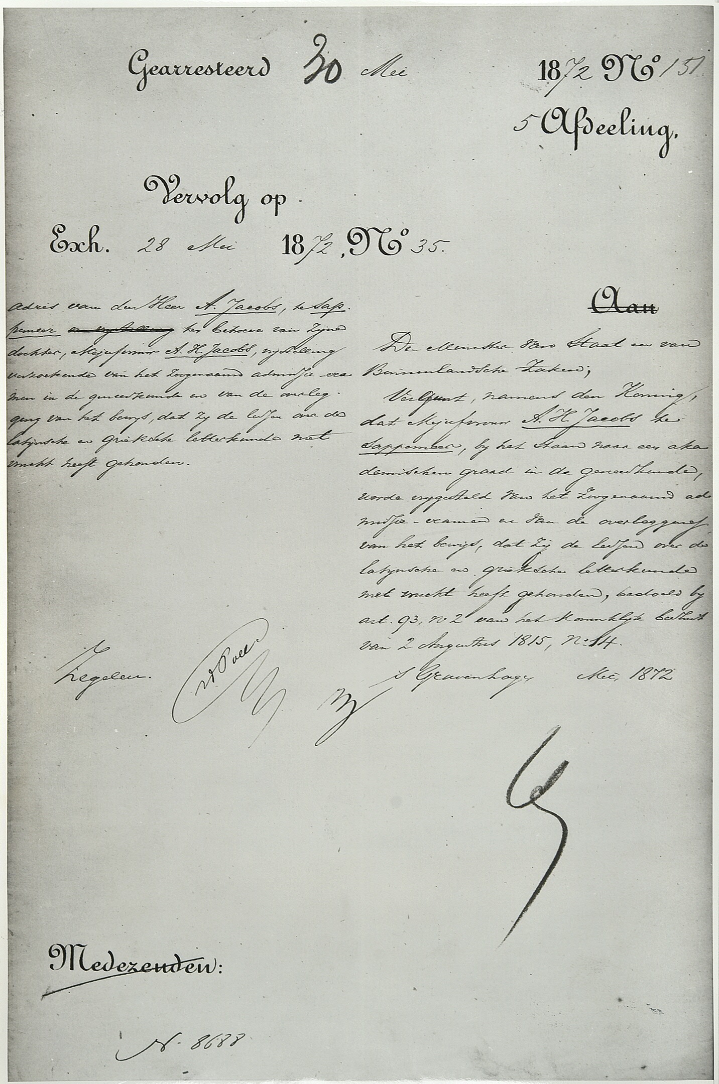 THorbecke's permission. Source: Aletta Jacobs room, University Museum