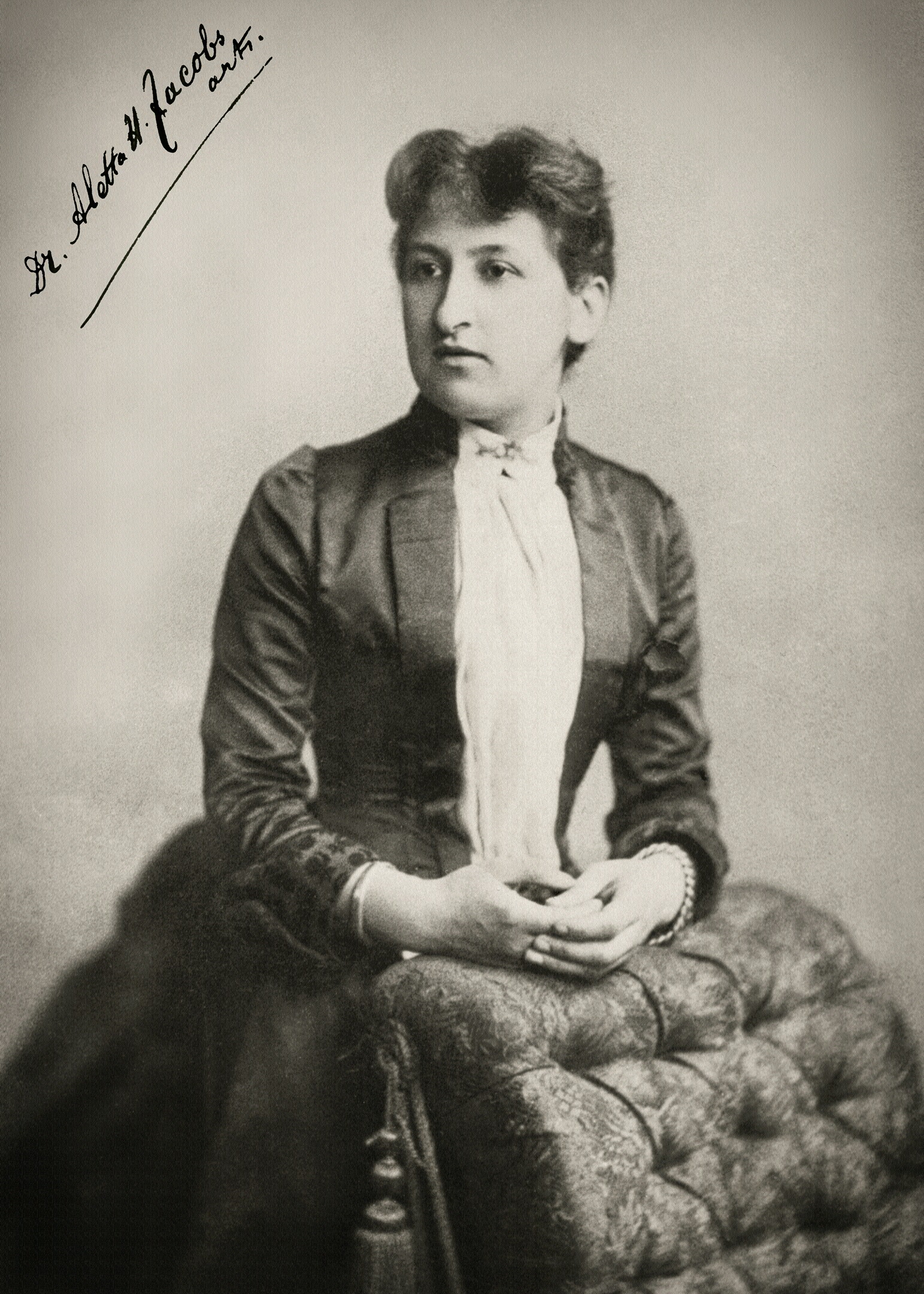 Photo taken on the day of her promotion, 8 March1879. Source: Aletta Jacobs room, University Museum