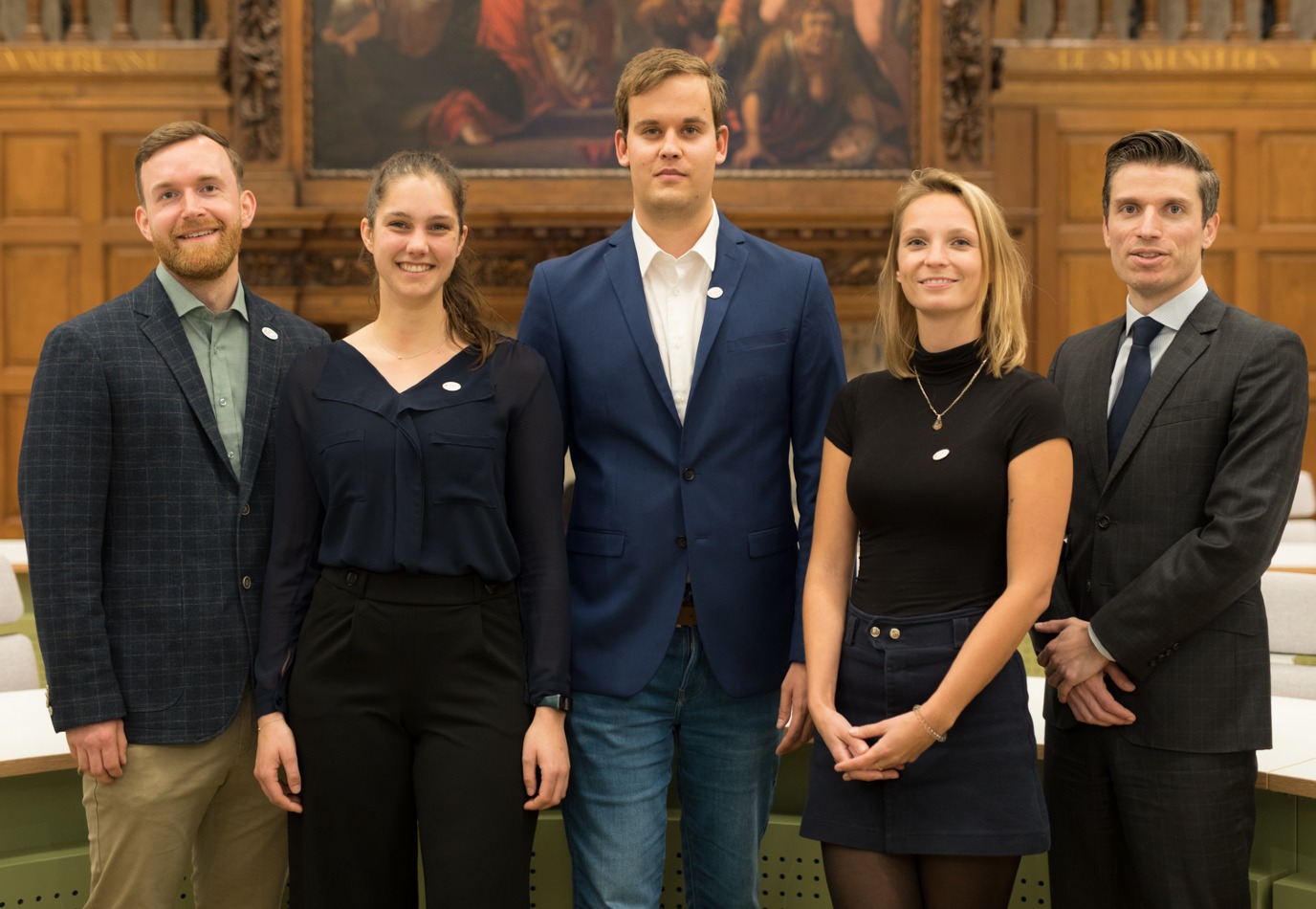 YAN-Commissie (v.l.n.r. Lisa Bouwman, Thomas Kamphuis, Jasper Ottens, Johannes Epping, Berdien Schillings) (Foto: Gerhard Taatgen)