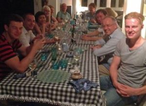 Dinner with UG interns, summer 2015Diner met RUG stagiaires, zomer 2015