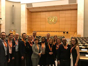 Alumni visiting the Palace of Nations, UN, Geneva 15 March 2018