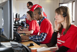 students calling alumni