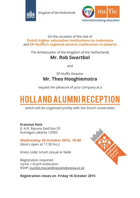 Invitation Holland Alumni Reception Jakarta