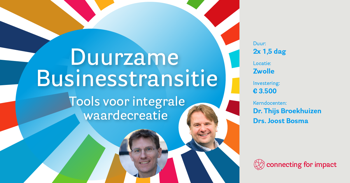 Duurzame Businesstransitie, met kerndocenten Thijs Broekhuizen en Joost Bosma