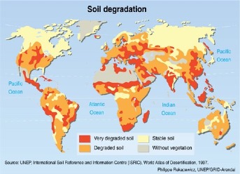 Global map of soil degradation