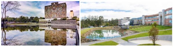 Hereby, a picture of the central campus of the National Autonomous University of Mexico (UNAM) in Mexico City. Next to it, a picture of my faculty, which is based on a campus outside Mexico City.