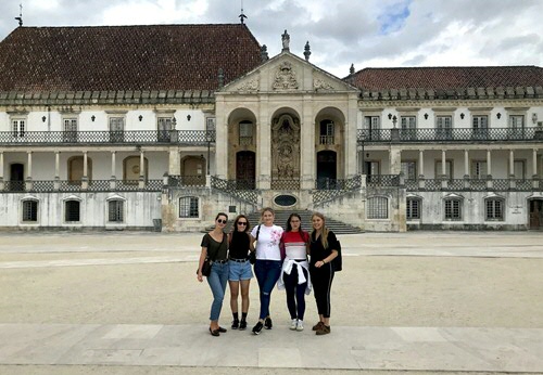 This photo is taken on my first day in Coimbra with my great housemates, in front of one of the old university buildings.