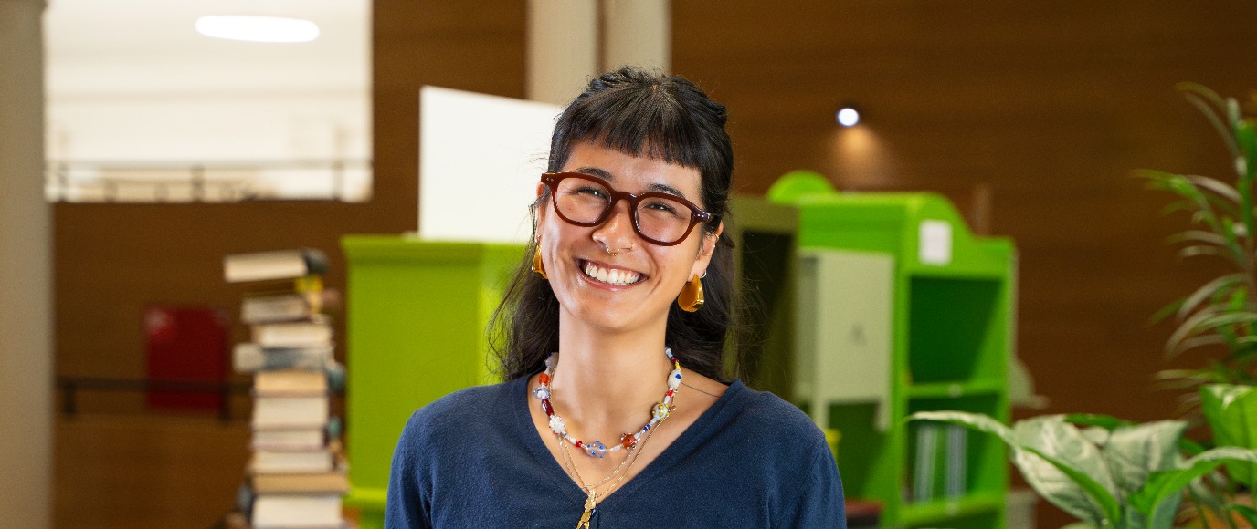 Students smiling in a class room