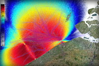 Antenna simulation with shipping routes