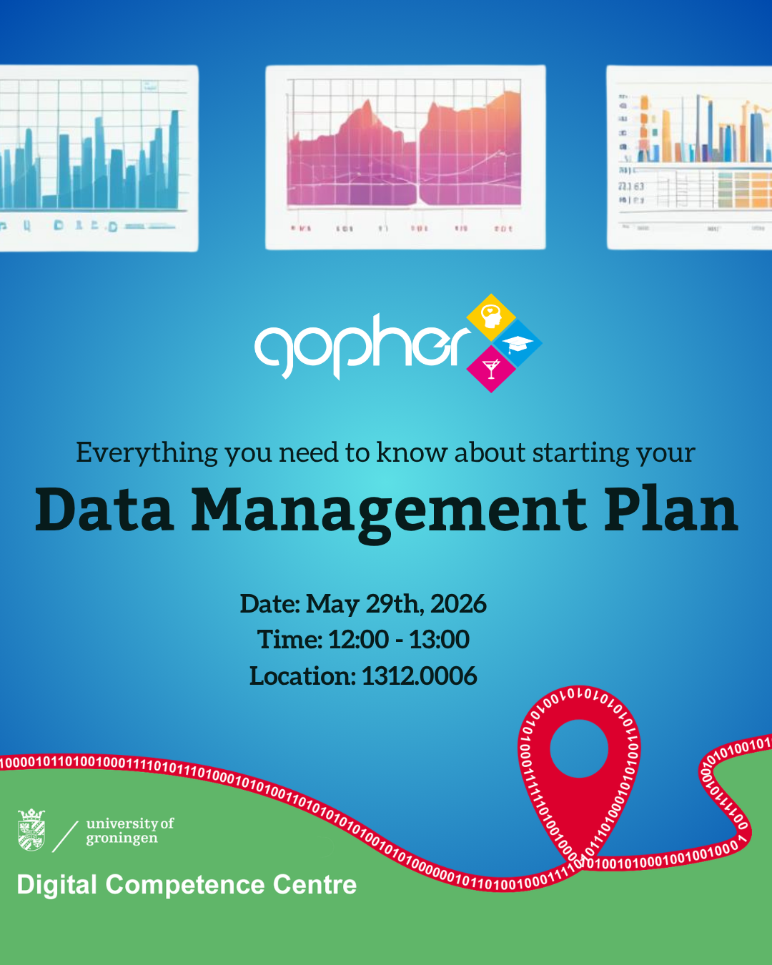 Promotional poster of the GOPHER-DCC Data management workshop