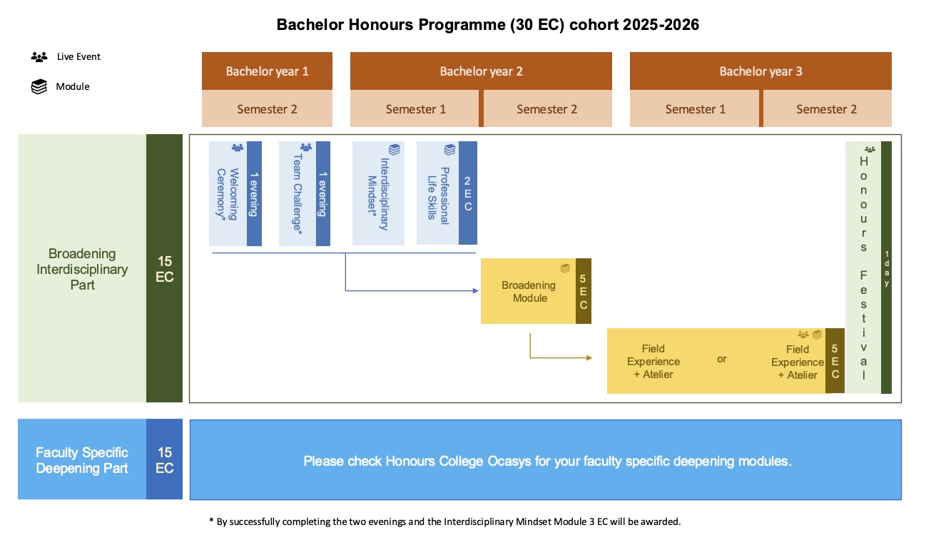Honoursprogramma Overview Chart