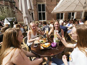 Students having drinks