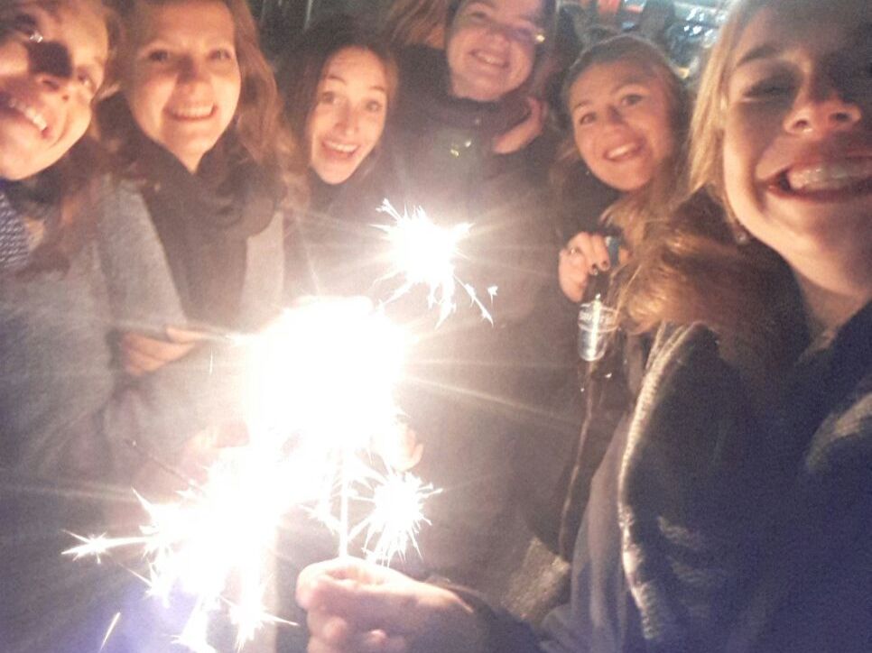 No better way to enter the new year than with friends and sparklers
