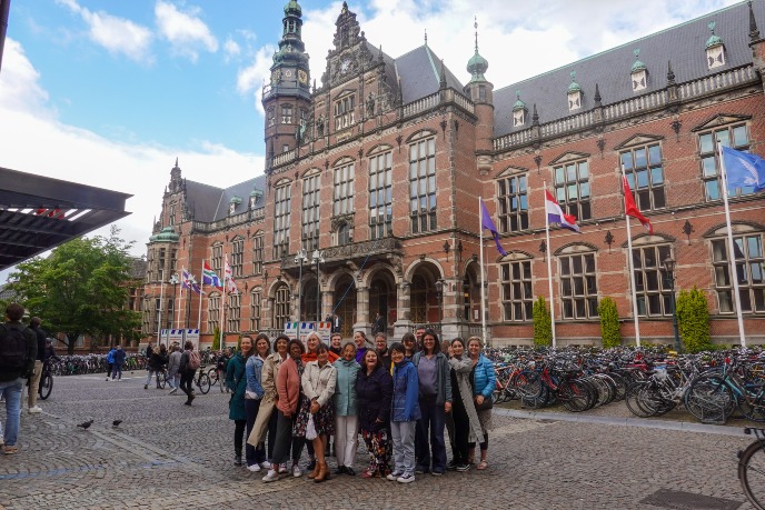 Participants in front of Academy Building