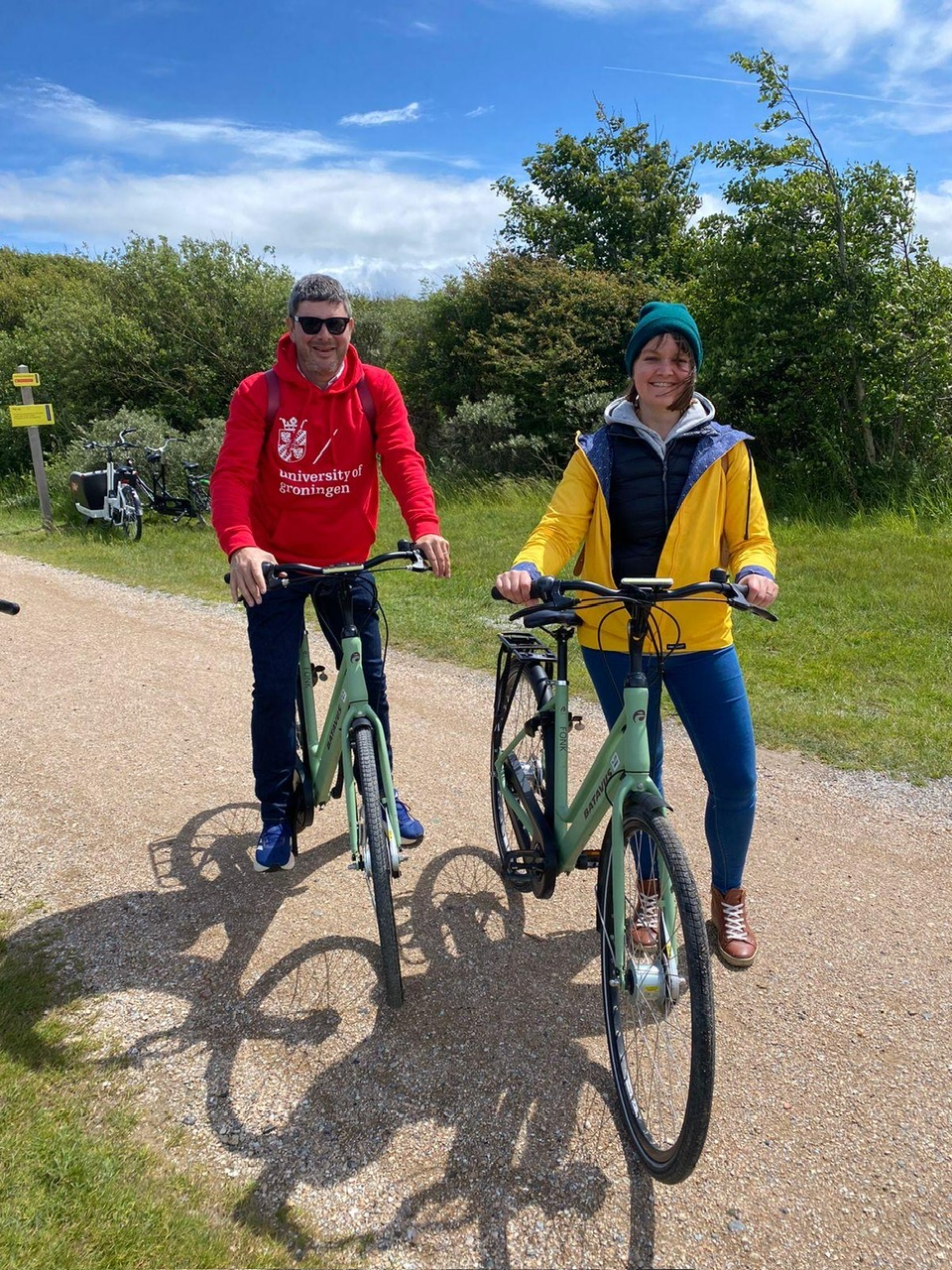 Participants cycling on Schiermonnikoog