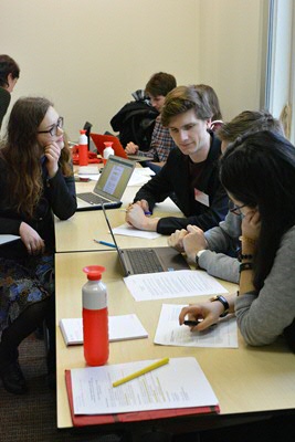 Students working in a group