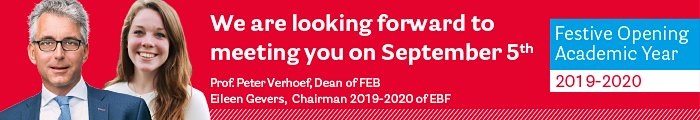 FEB Dean Peter Verhoef and EBF Chairman Eileen Gevers are looking forward to meeting you on 5 September.