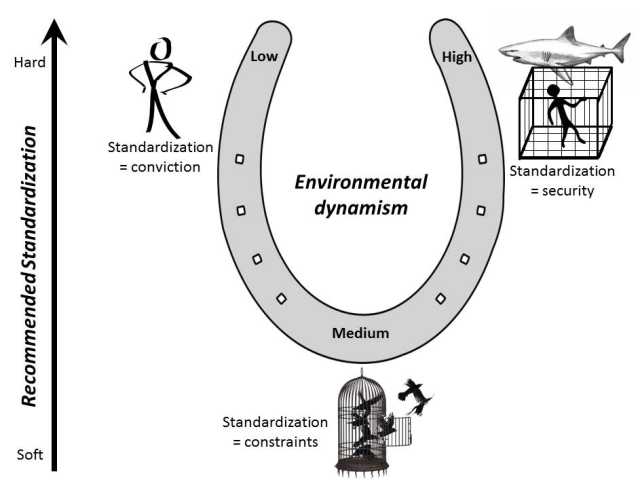 Figure. Recommended level of standardization given the level of environmental dynamism