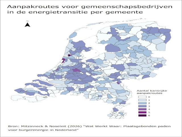 aanpakroutes voor gemeenschapsbedrijven in de energietransitie per gemeente.