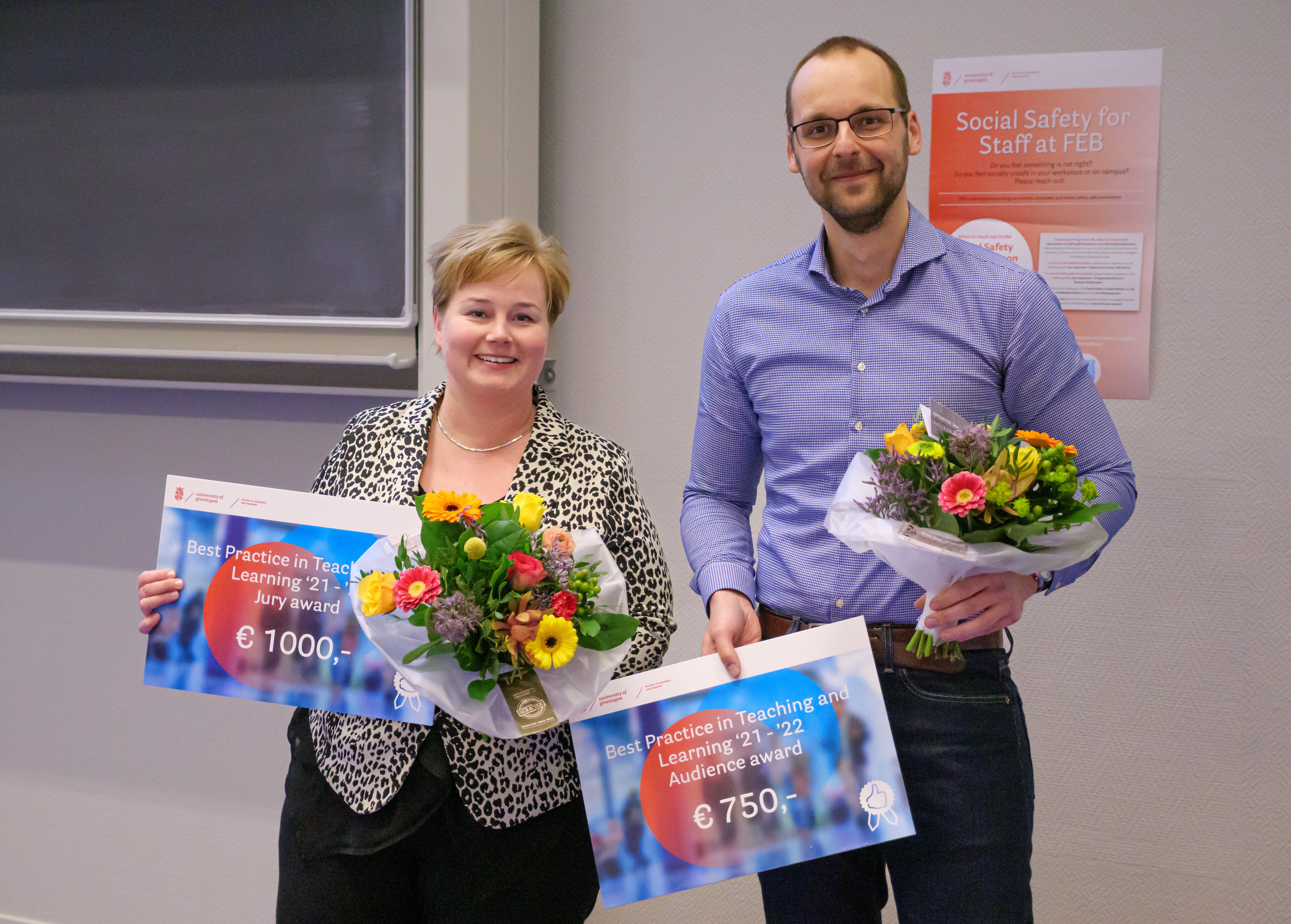 Assistant professor Evelien Croonen and lecturer & postdoctoral researcher Gert-Jan Romensen