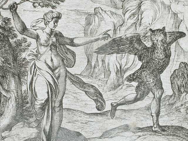 Wihelm Janson and Antonio Tempest, Proserpina Turning Ascalaphus into an Owl (Public Domain)