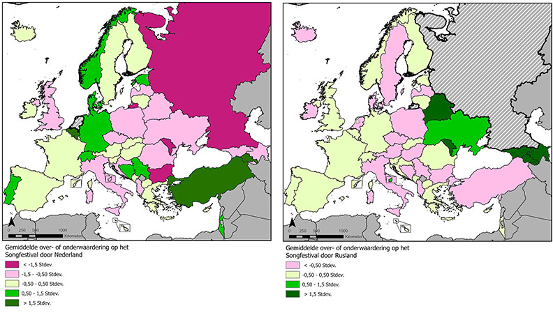 Figure 1: ‘Mental maps’ of Europe based on Eurovision scores (part 1)