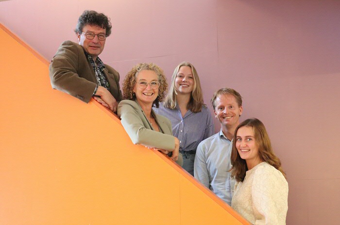 Van links naar rechts: Arjan van den Assem, Nienke Bastiaans, Sanne Arnold, Sierdjan Koster, Jolien Katoen