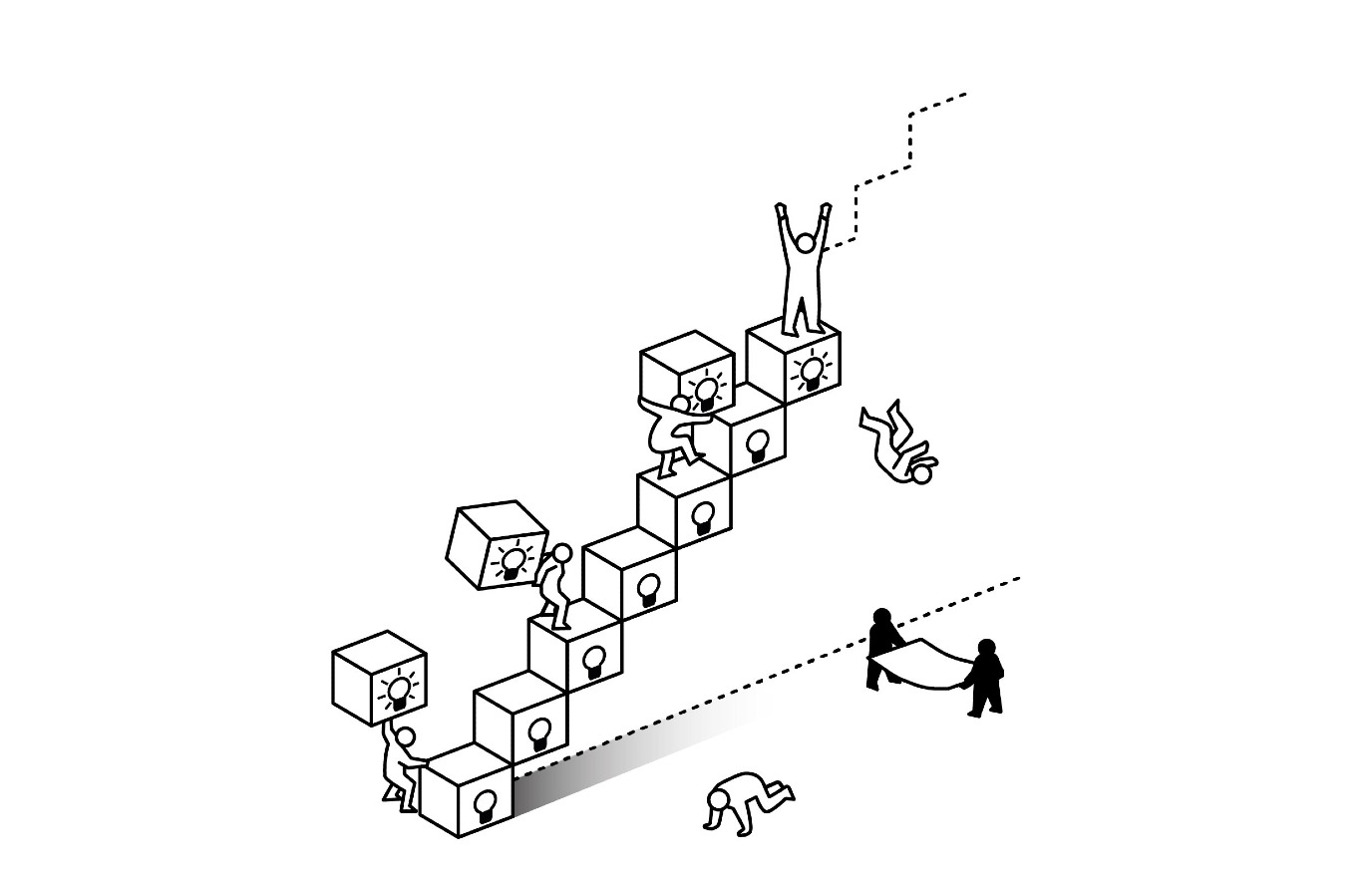 Illustratie van creatieve destructie