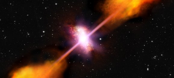 Artist impression of a quasar. (c) ESA/C. Carreau
