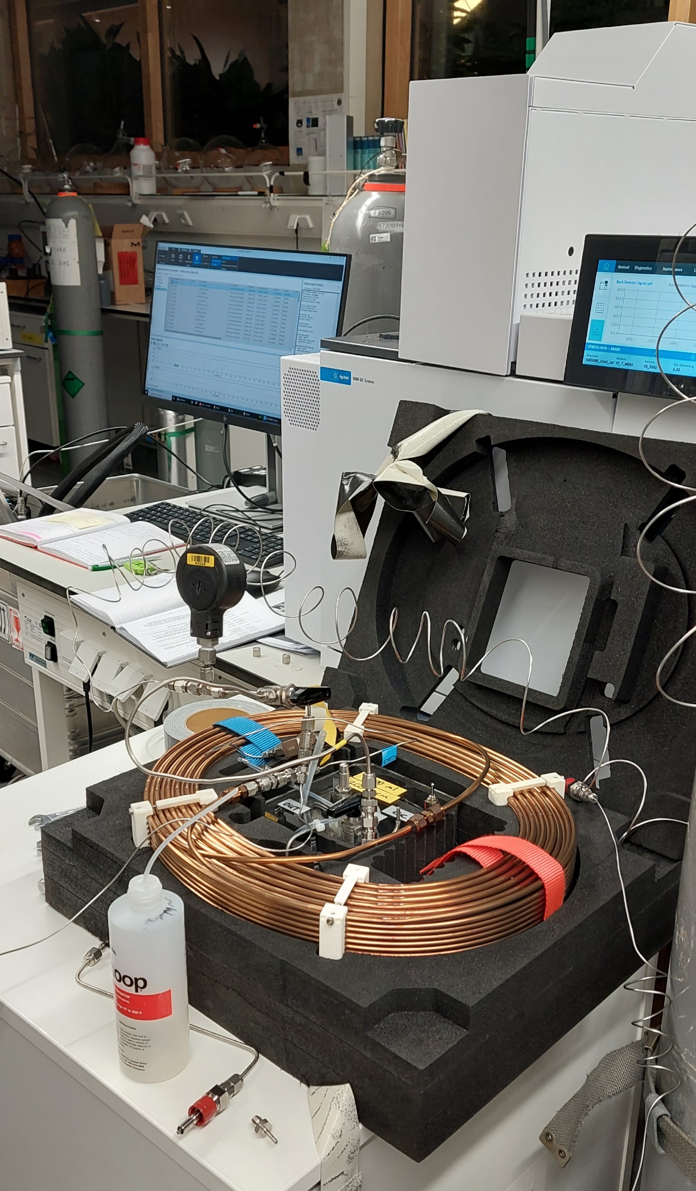 In het lab
