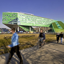 Een tafelmodel van een grote röntgen-faciliteit