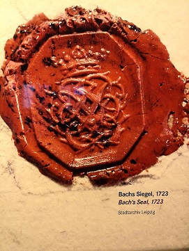 Bachs zegel, 1723, Stadtarchiv Leipzig, foto J.R. Luth