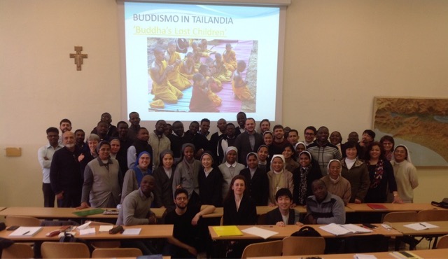 Dr Stefania Travagnin with her students at the Pontifical Urbaniana University.