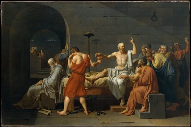 “The Death of Socrates” (1787) by Jacques-Louis David (1748-1825)