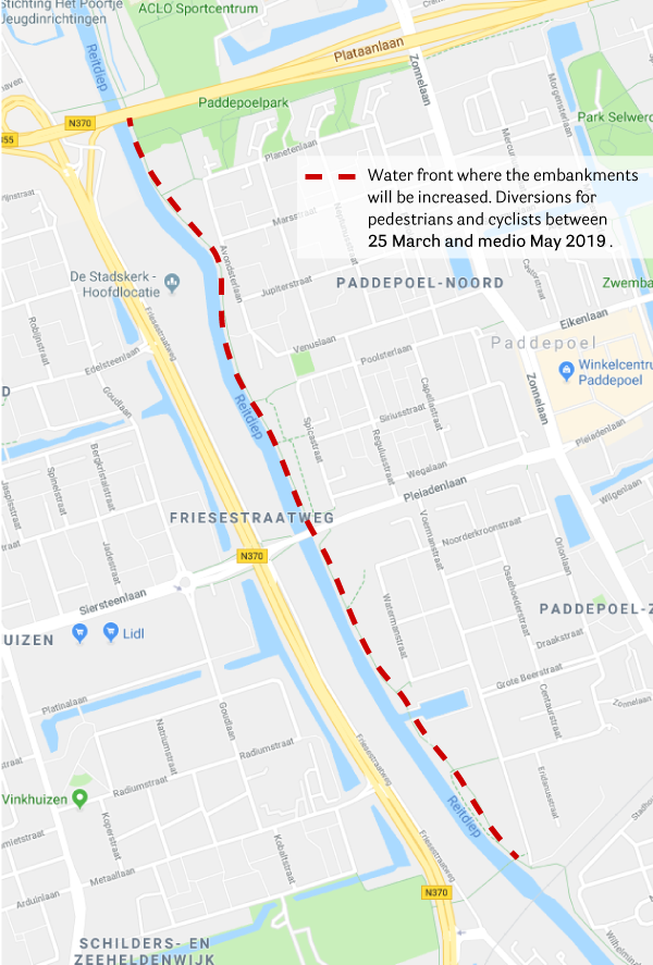 Kadewerkzaamheden Reitdiep oostzijde