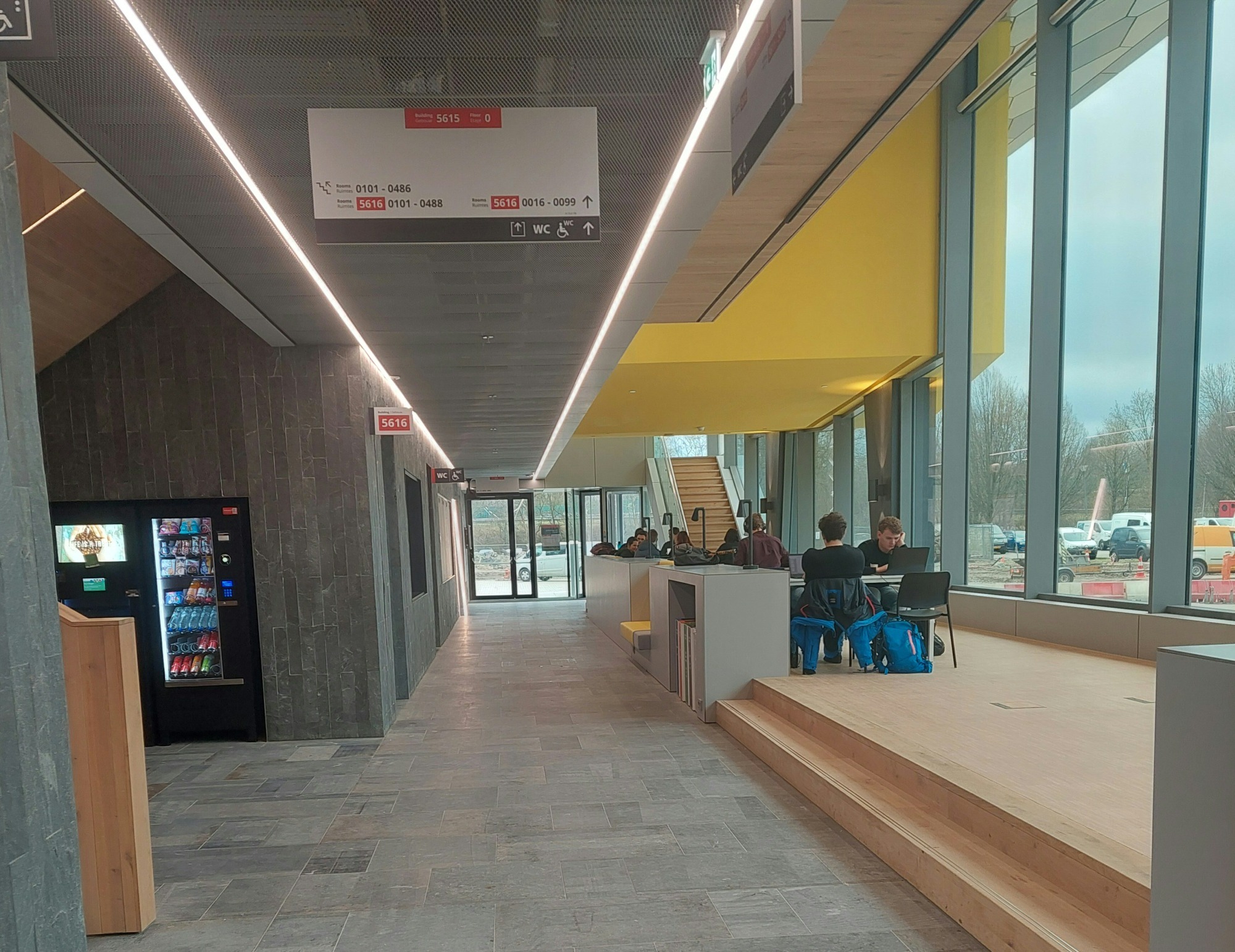 On the ground floor there is a study area available