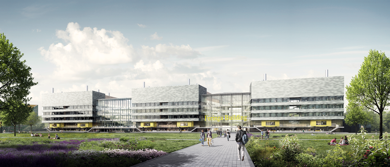 Impression of the Feringa Building. Please note: the building will shift 80 metres to the south