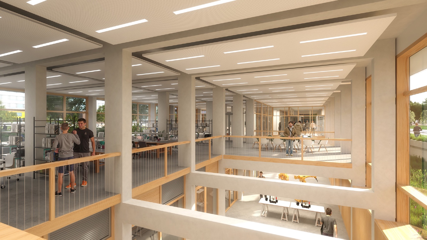 Het gebouwontwerp voorziet in meer open verbindingen.