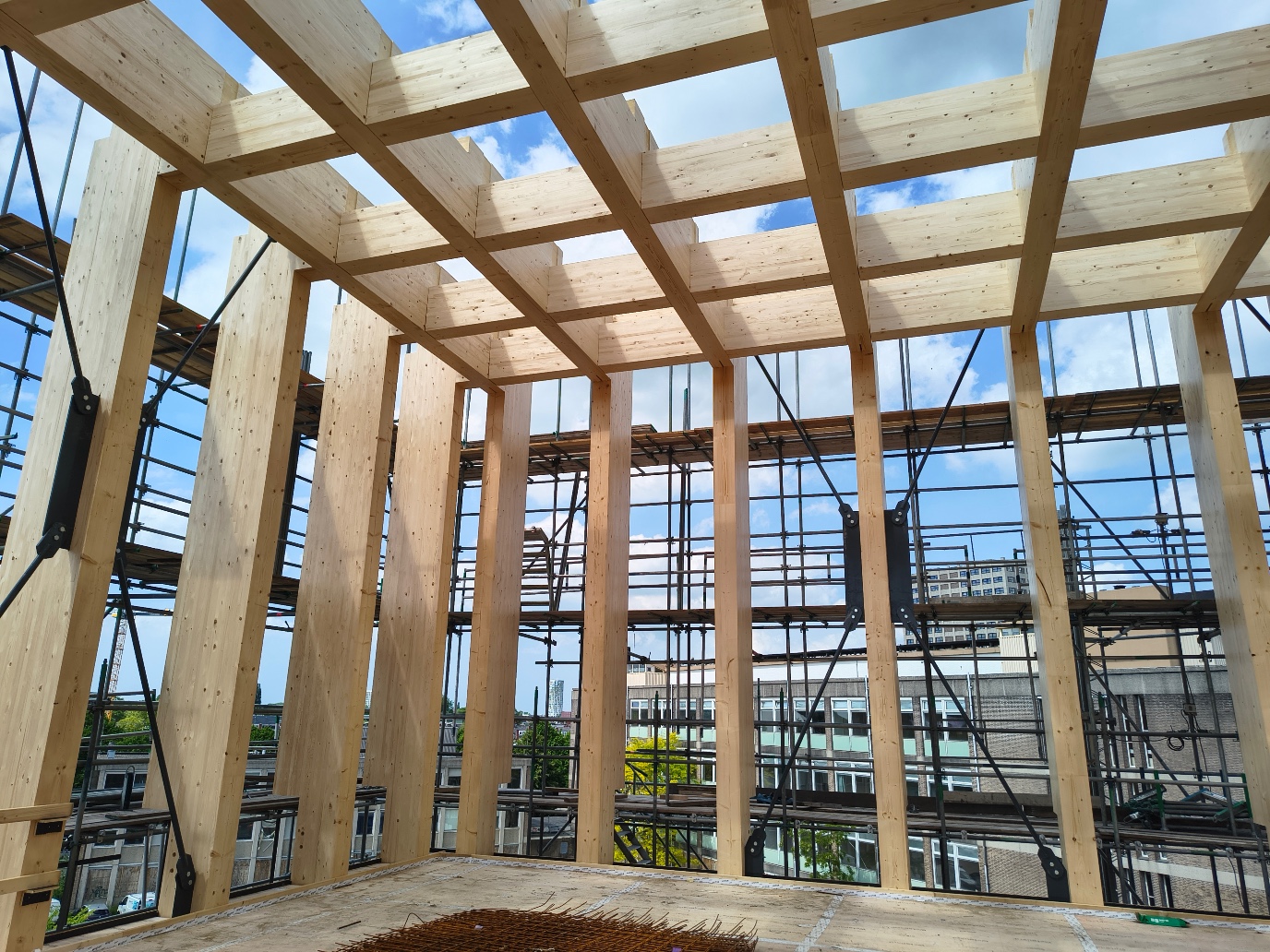 Bladergroen Building bereikt het hoogste punt
